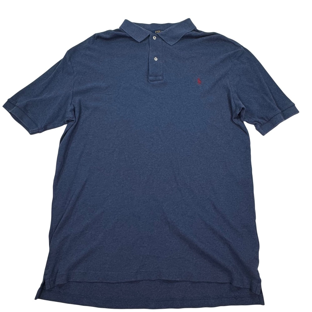 Polo Ralph Lauren Mens LT Blue Heather Cotton Short Sleeve Polo Shirt Golf